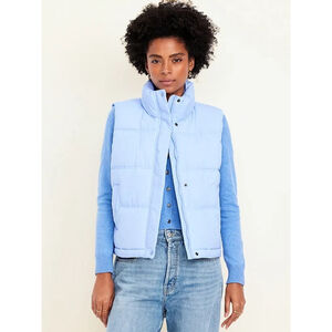 Old Navy Water Resistant Puffer Vest in Light Blue Size 4X